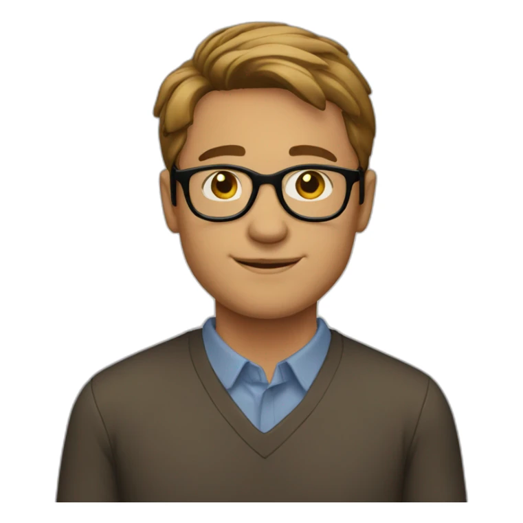 white-male-brown-hair-black-round-glasses sticker