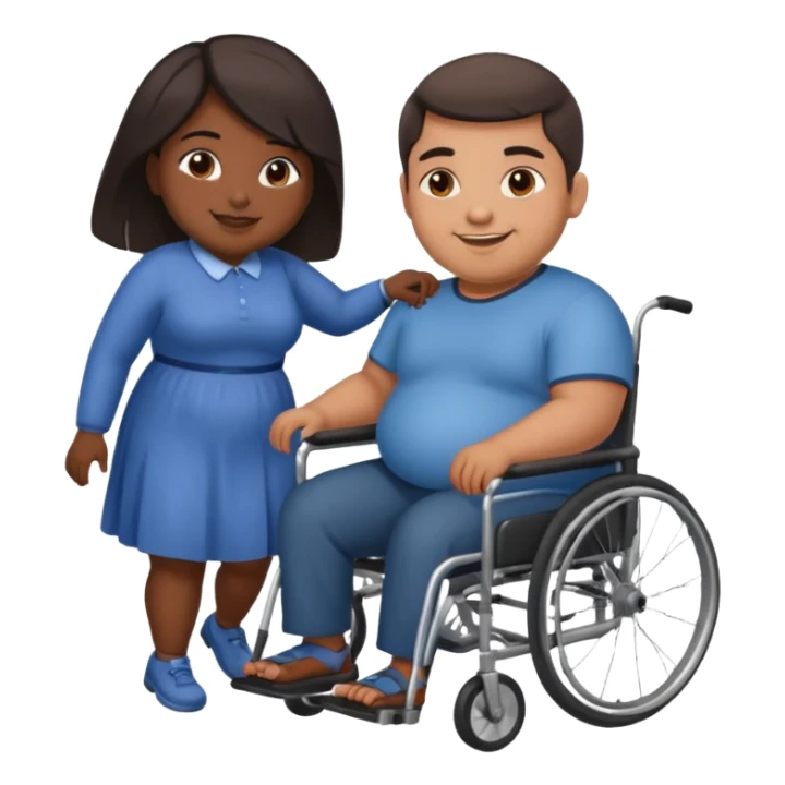 😁indian guy pushing fat girl in wheelchair  sticker