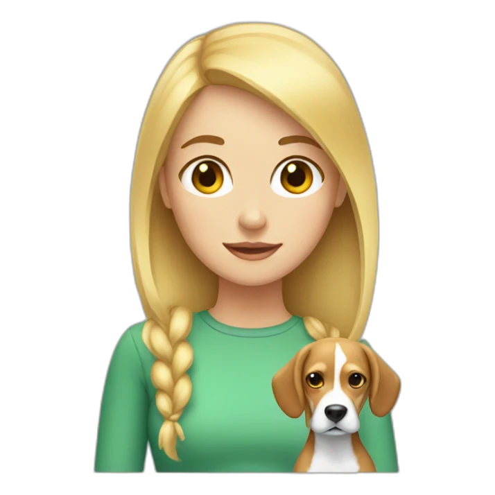Blonde girl and beagle sticker