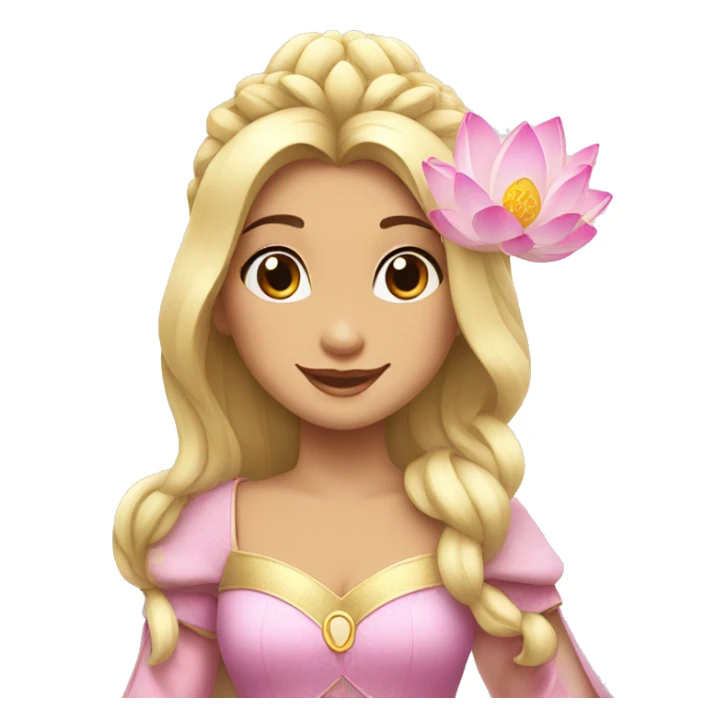 Lotus disney princess with Lotus flower sticker