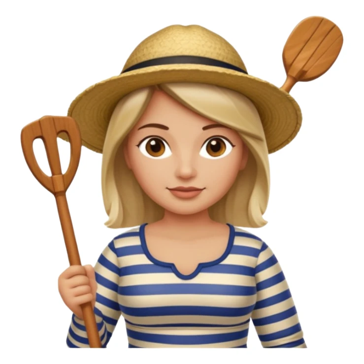 venice gondolier woman fat sticker