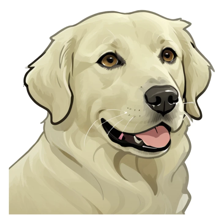 English cream golden retriever on a boat  sticker