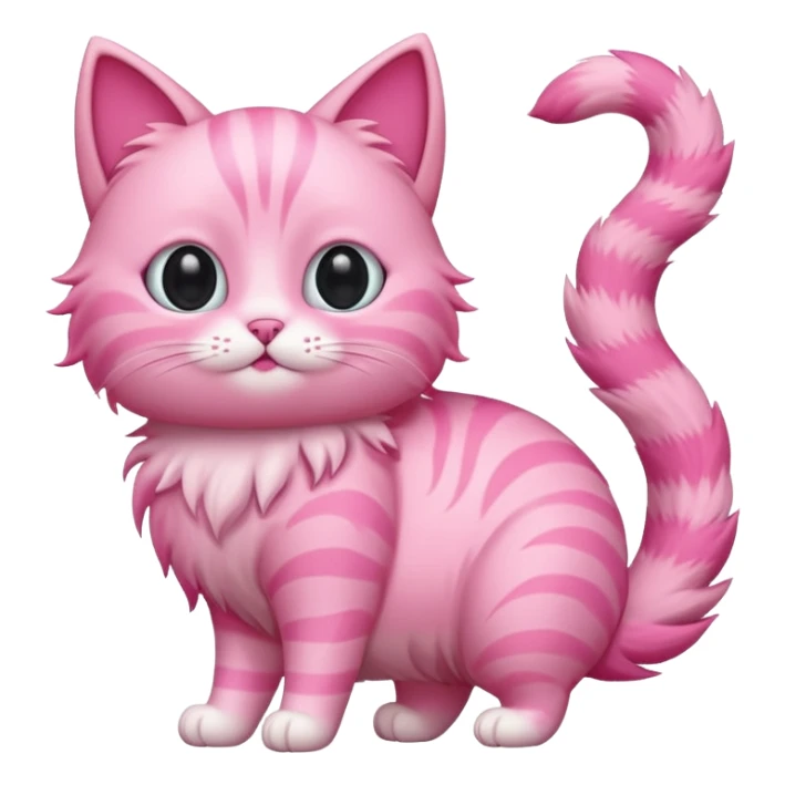 cute pink cat, full body. difererent body shape. sticker