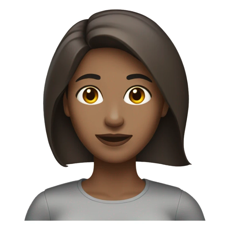 woman with straight shoulder length dark brown hair   sticker