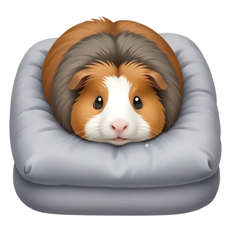 The aguti guinea pig is lying in a soft bed sticker