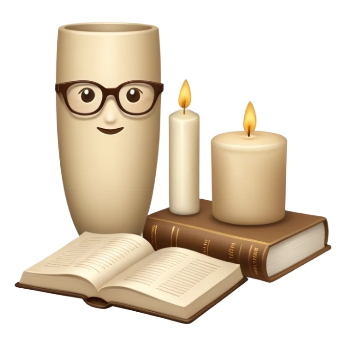 beige aesthetic objects like vase, book, pillow, glasses, and candle sticker