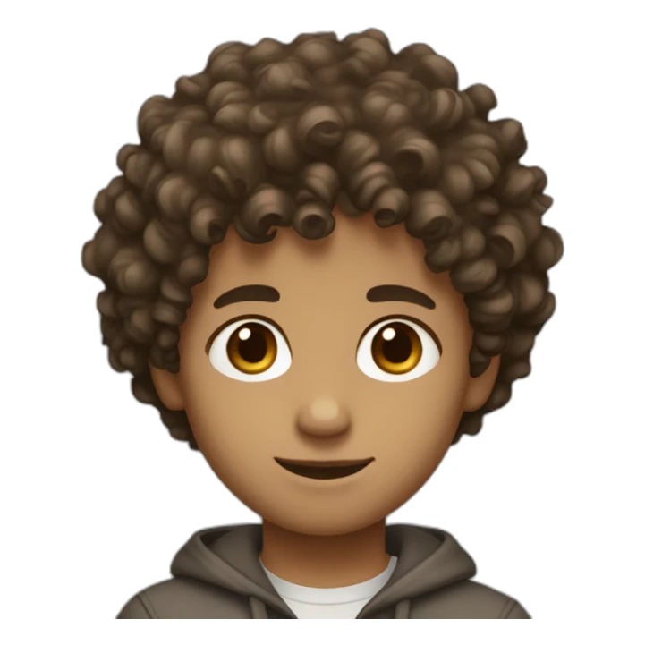 Boy,Curly hair, medium skin color brown eyes sticker