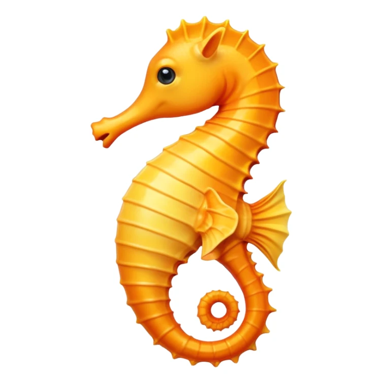 Orange seahorse with yellow underbelly facing left sticker