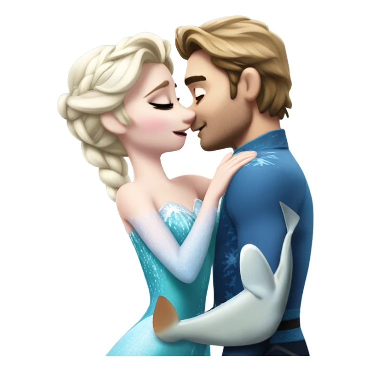 Elsa and shark kissing  sticker