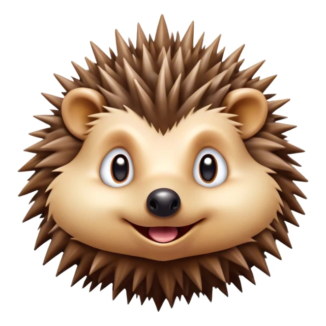 Cinematic Comical Hedgehog Portrait Emoji, Head tilted dramatically with an exaggeratedly amused expression, featuring a striking spiky brown Fur with a quirky, scrunched-up face and wide, expressive eyes filled with playful disbelief, Simplified yet hilariously expressive features, highly detailed, glowing with a slightly sassy glow, high shine, dramatic yet playful, stylized with an air of cheeky mischief, bright and endearing, soft glowing outline, capturing the essence of a spirited and over-the-top hedgehog, so meme-worthy it feels like it could roll its spines into internet fame instantly! sticker