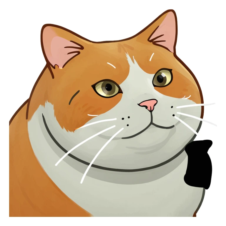 Cute fat orange and white cat stepping on a cute mouse’s rail sticker