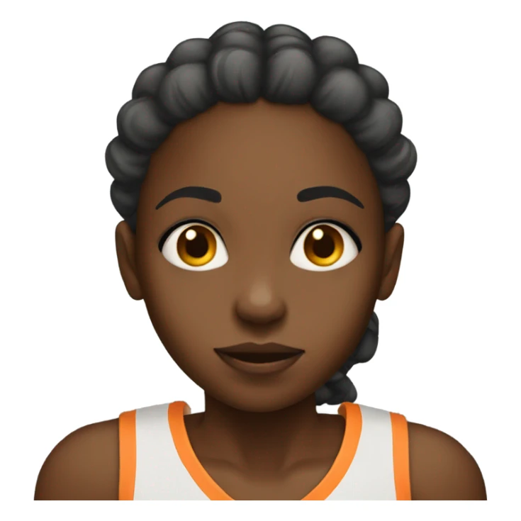 Black girl with basketball as a head sticker