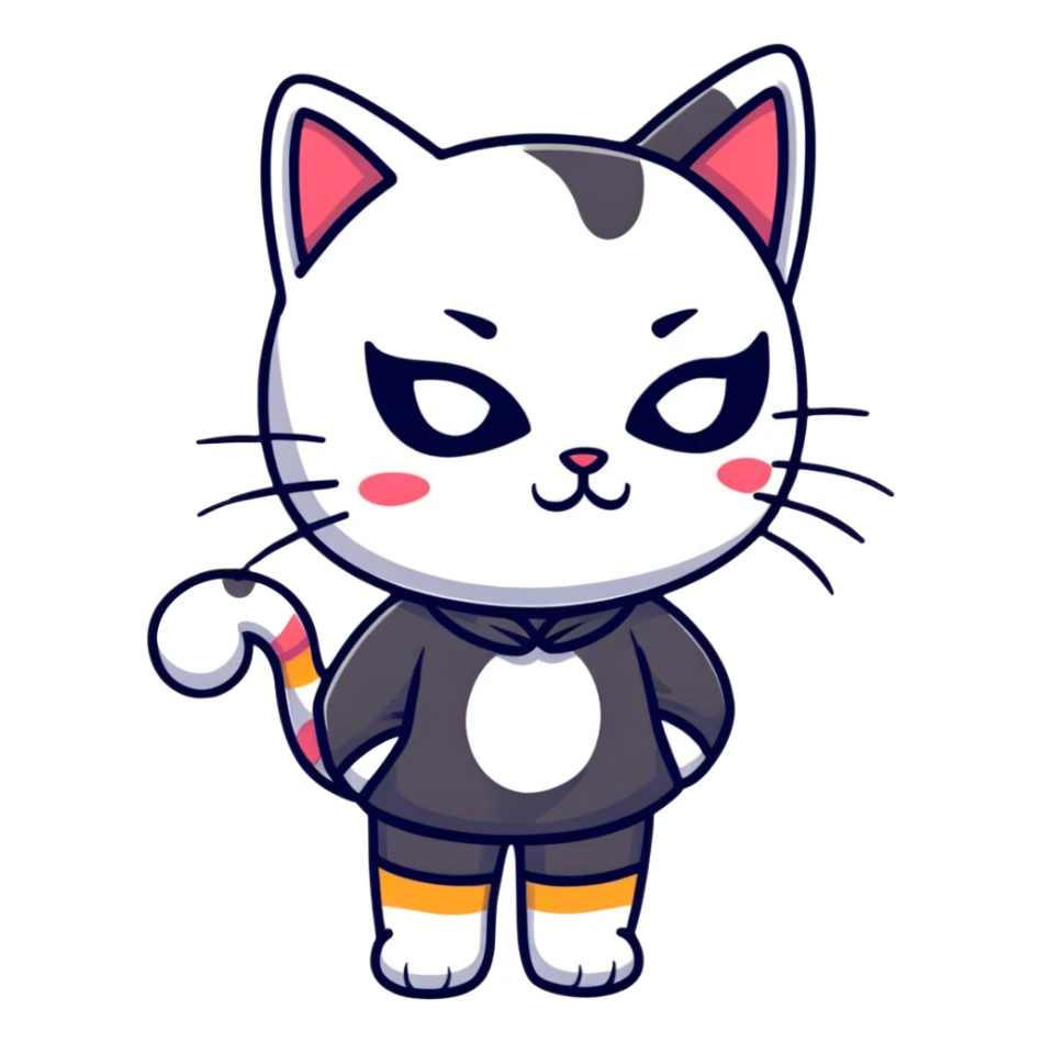 girl wearing cat mask sticker