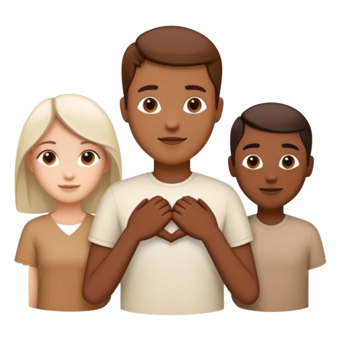 Three diverse people of different races holding hands in unity and harmony, symbol of integration sticker