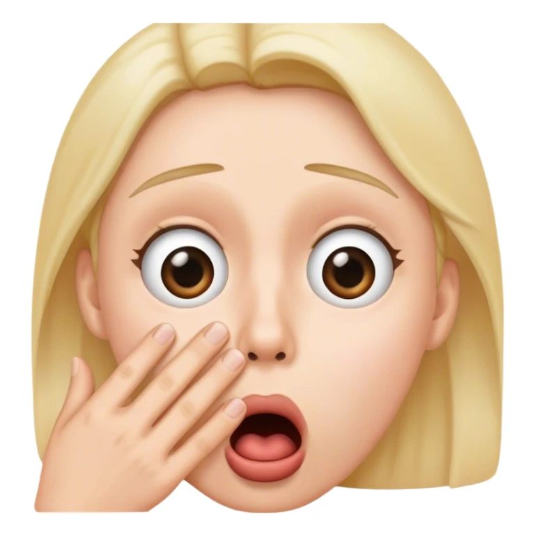 shocked face with hand in front of mouth sticker