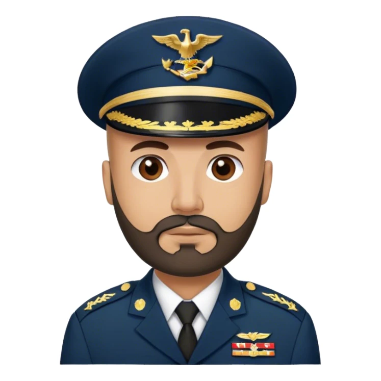 A Hispanic dad with a bald head and a middle eastern beard d And a marine uniform  sticker