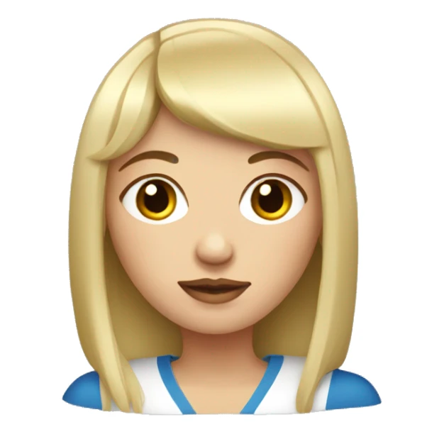 russian woman with long nails and short bangs sticker