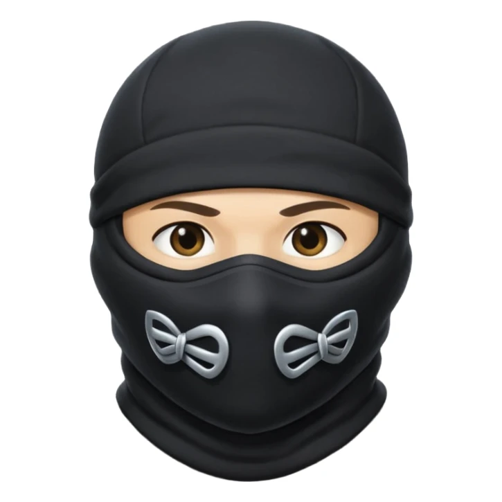 Black fabric Limbless ninja/robber balaclava ball sphere! It’s rollable sticker