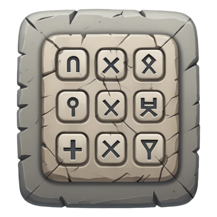 Stone Tablet – Carved gray slab with ancient runes. sticker