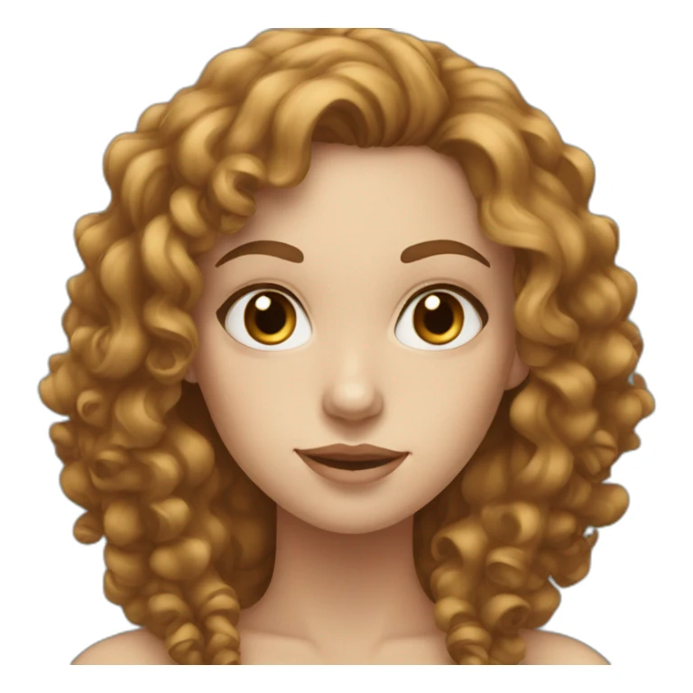 White Women, blue eyes, long brown curly hair sticker