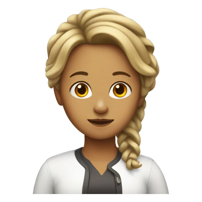 Girl with a folder in her hair sticker