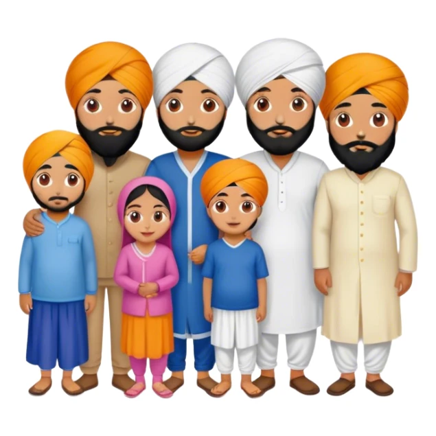 Parents with adult kids Sikh sticker