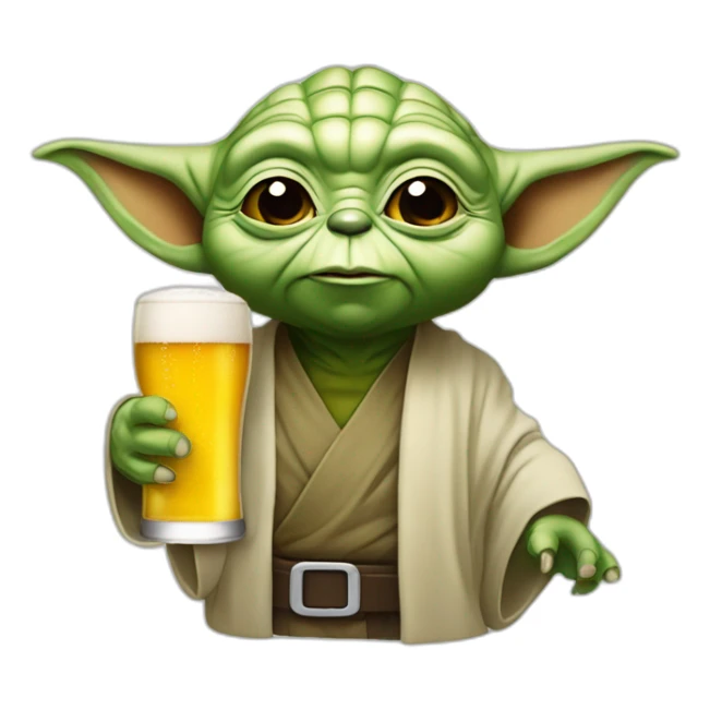 Yoda qui boie un bier sticker