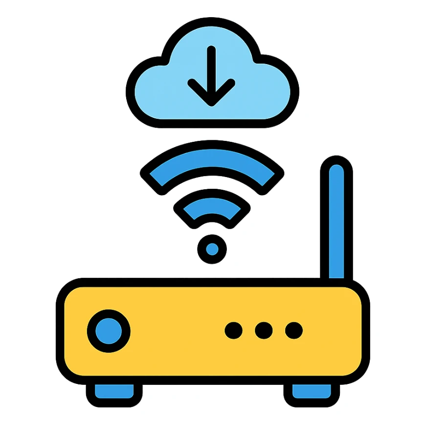 On-Demand Connectivity icon, modern, shades of blue sticker