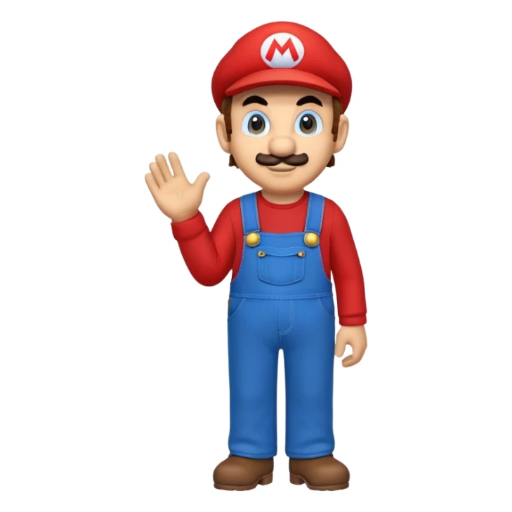 Mario character with red long sleeve shirt and blue overalls sticker