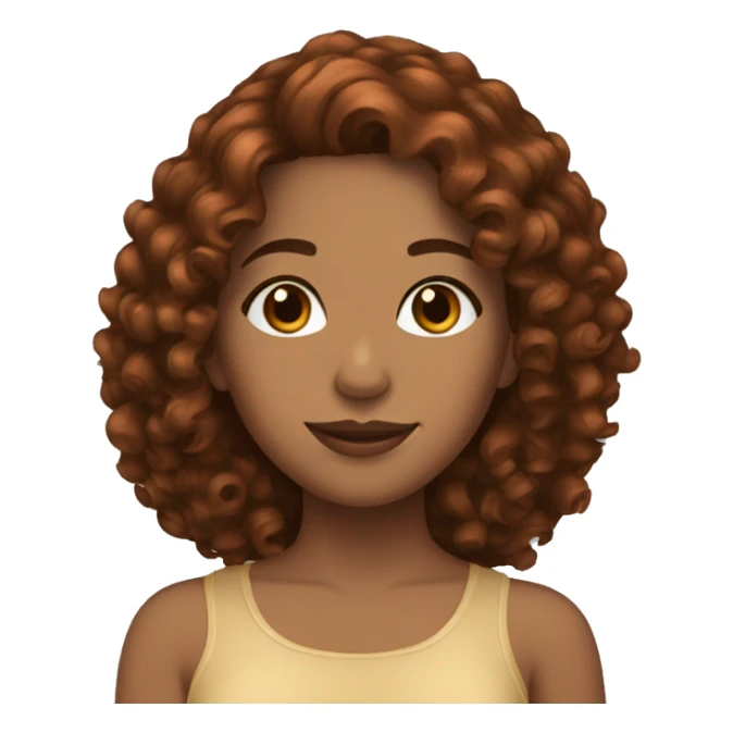 latina with brown curly hair and copper highlights  sticker