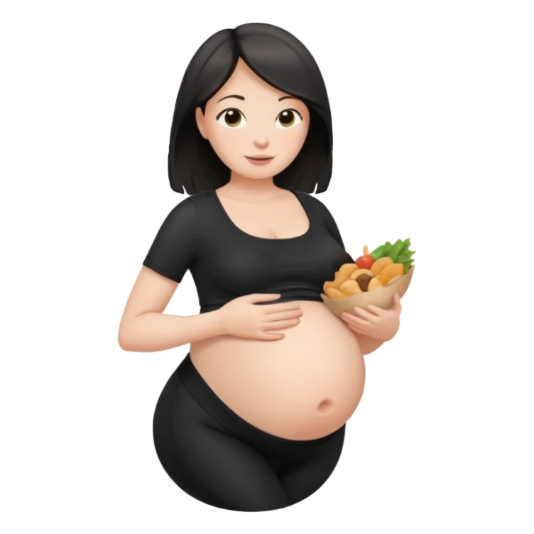 femme belly stuffing enceinte legging noir sticker