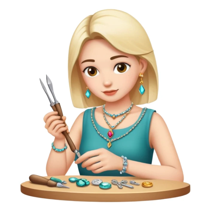 A person making jewelry sticker