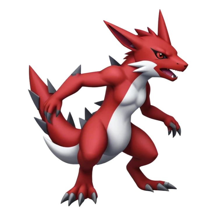 Edgy Cool Beautiful Guilmon-Zangoose-Zoroark, full body sticker