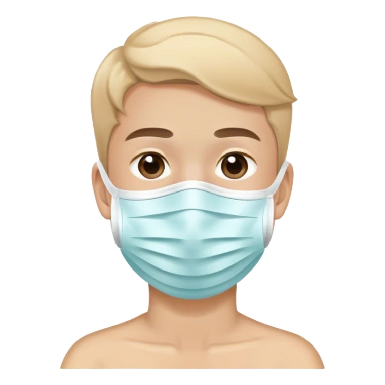 Boy with face mask spa beauty full face relaxing sticker