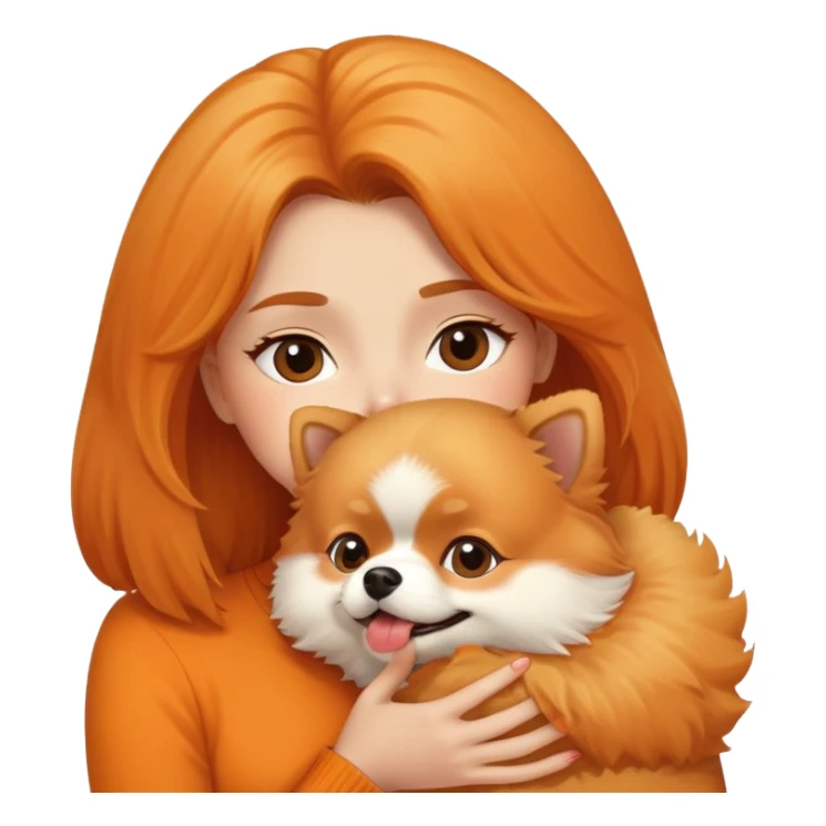 Kissing a Pomeranian  sticker
