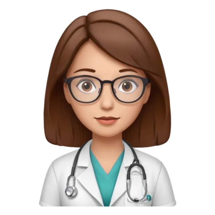 gözlüklü doktor kadın, kahverengi saçlı sticker