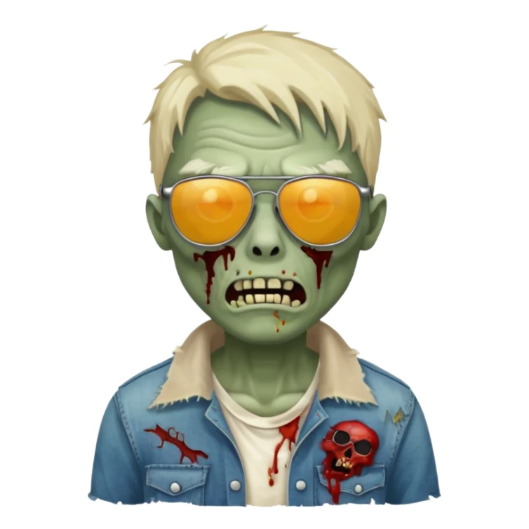 zombie with sunglasses sticker