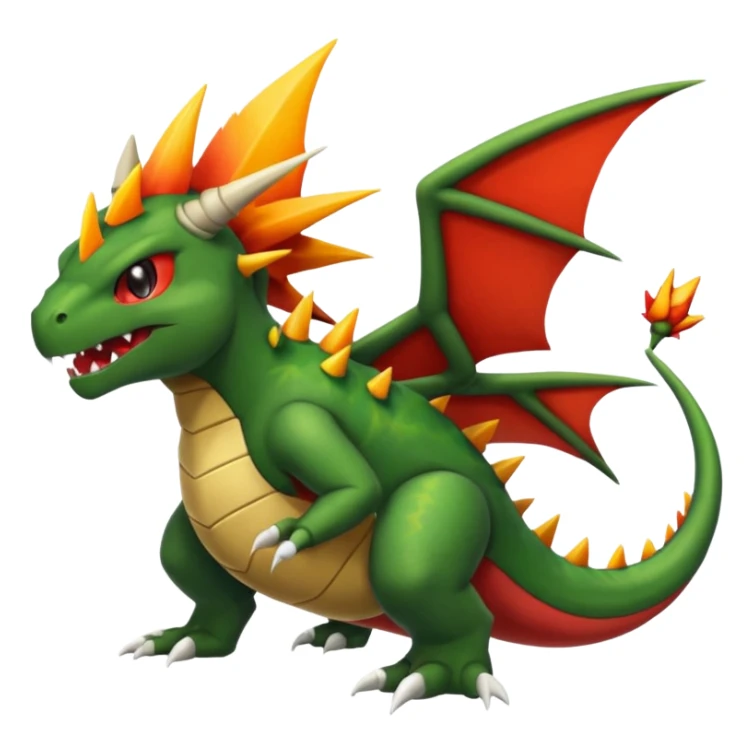 Larvitar-Flygon-Bowser-Axew-fusion sticker