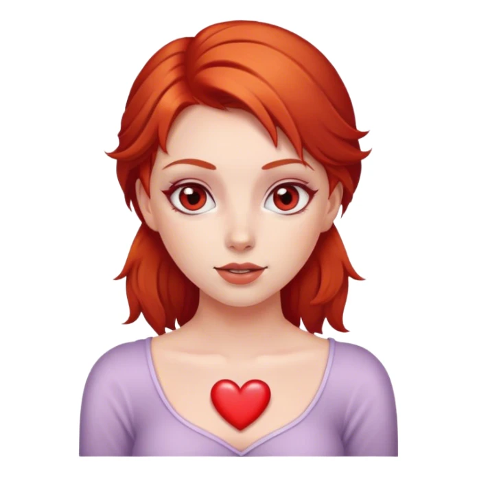 Red-haired-girl with heart-eyes sticker