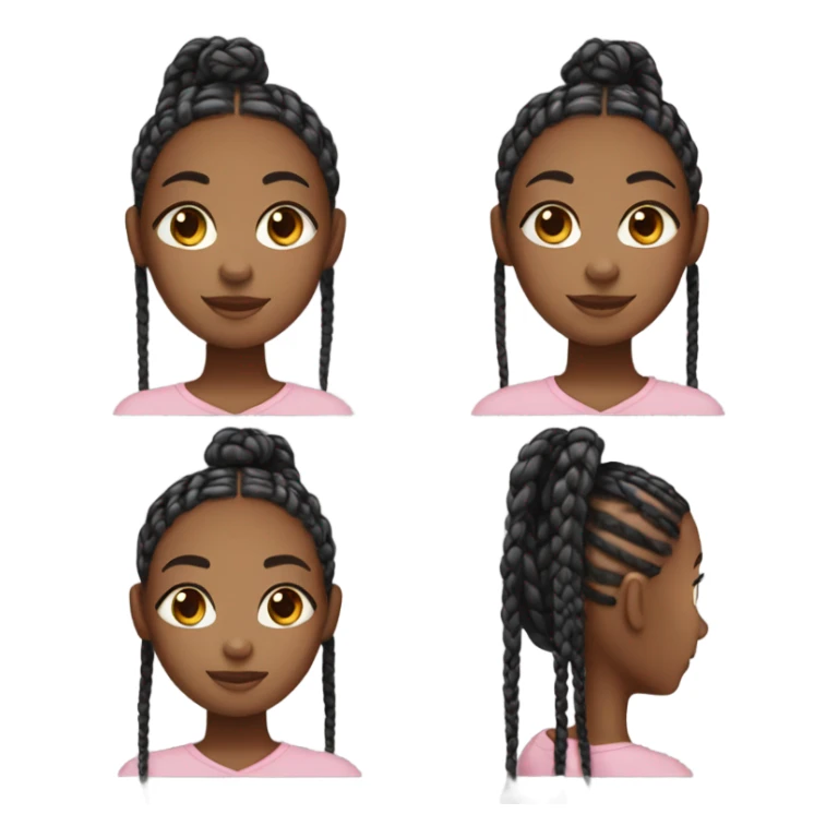 African American girl with box braids sticker