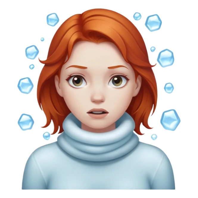 Freezing cold girl redhead sticker