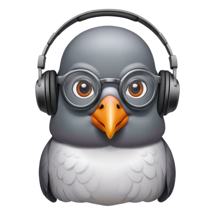  pigeon as dj with glasses  sticker