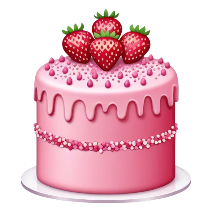 Strawberry cake with red heart sprinkles and pink crystal sprinkles  sticker