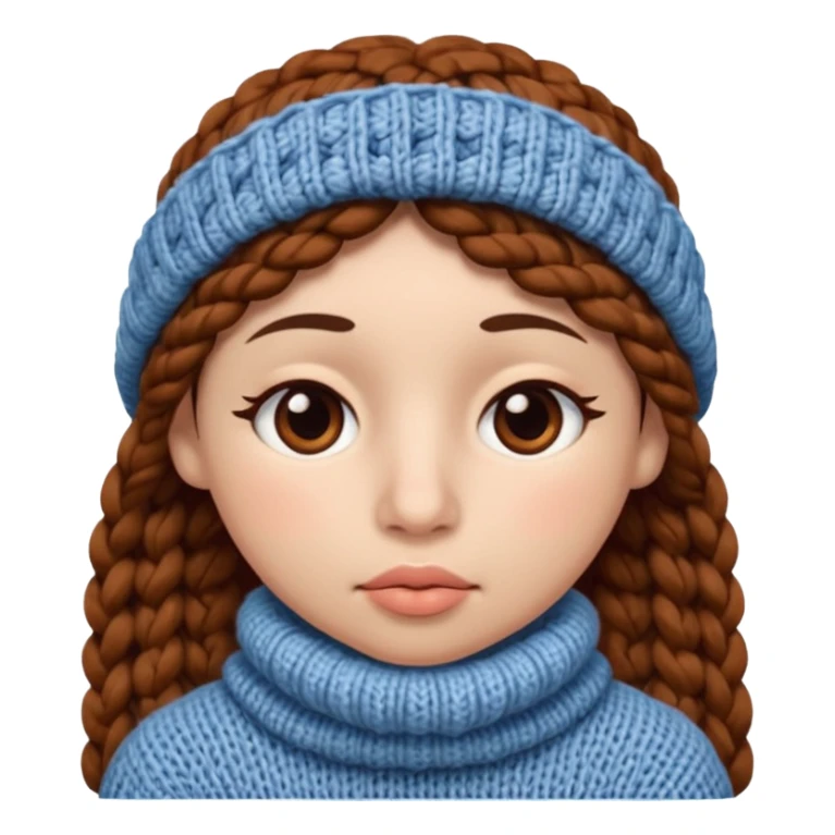 full face with nose, eyes, lips etc. look like knitted sticker