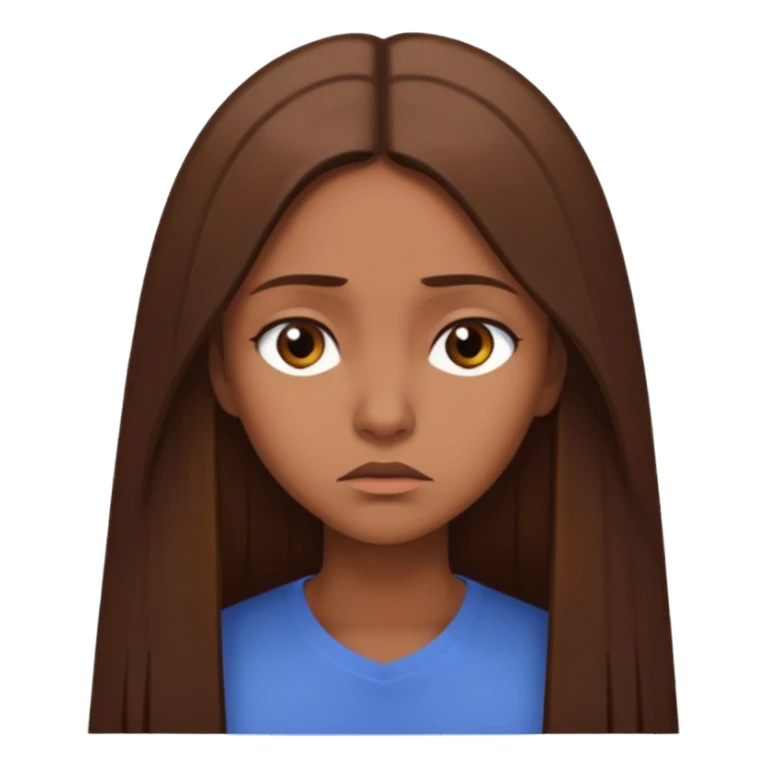 create a woman with brown long sthaight hair who is thinking that she is a bad person sticker