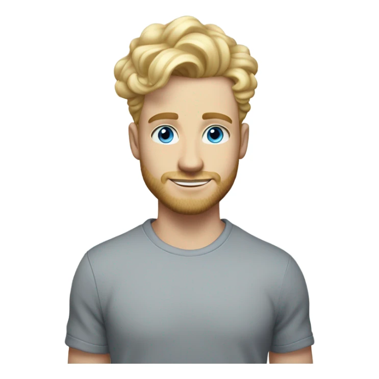 full body light curl blonde 30yo man blue eyed pale skin sticker
