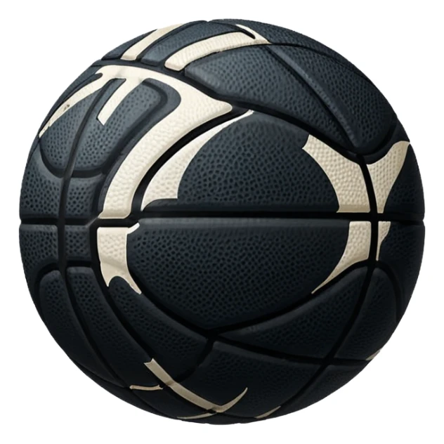 A black basketball emoji colored black sticker