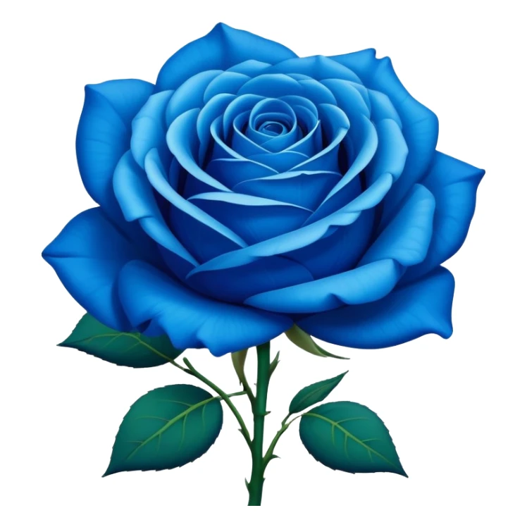 Vibrant blue rose in full bloom, similar to rose emoji sticker