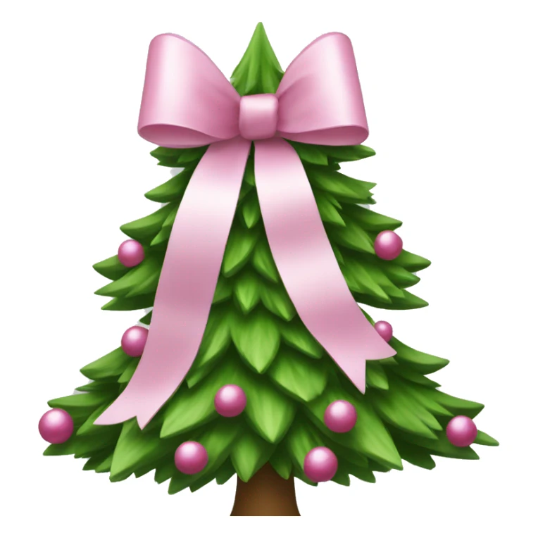 Christmas tree with small pink and white bows  sticker