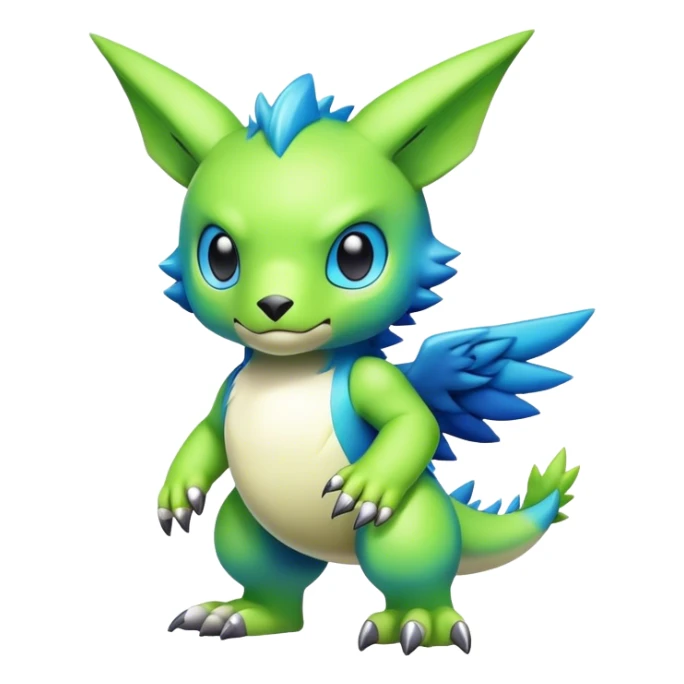 Cute cool colorful Digimon-animal-hybrid full body sticker